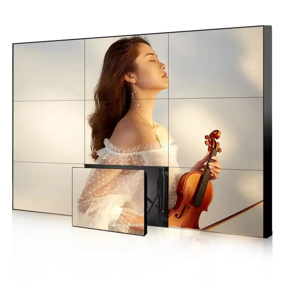 Video layar multi tipis, 46 55 inci 2x2 2x3 3x3 1.7mm tampilan bezel ultra tipis melakukan lcd video Dinding