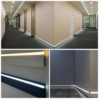 LED-Aluminiumlegierung Unsichtbare Schattenfugen-Fußleiste Leuchtende Sockelleiste mit Verdeckten Rillen für LED-Lichtstreifen