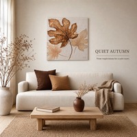 Prix de gros, grande taille, peinture à l'huile 100% faite à la main, motif feuille, texture en relief 3D, art mural sur toile, décoration intérieure pour galerie à domicile