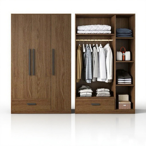 Armadio Guardaroba in Legno <span class=keywords><strong>per</strong></span> Vestiti Personalizzato in Stile Moderno Armadi Portatili <span class=keywords><strong>per</strong></span> Camera da Letto Mobili <span class=keywords><strong>per</strong></span> <span class=keywords><strong>la</strong></span> <span class=keywords><strong>Casa</strong></span> - Product Image 1