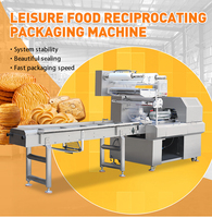 Machine d'emballage alimentaire de loisirs automatique à mouvement horizontal pour le remplissage de sachets/pochettes/films, petits snacks, biscuits, pain