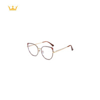 Nouvelles montures de lunettes optiques de style rétro œil de chat en métal multicolores pour femmes et hommes, prêtes pour la prescription, vente en gros