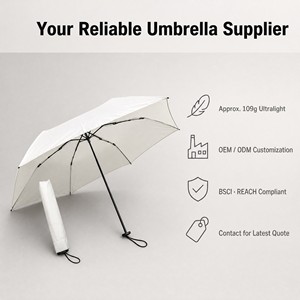 Parapluie en fibre de carbone ultraléger de style crayon, ouverture manuelle, protection toutes saisons, design français, vente en gros - Product Image 2