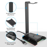 Support d'écouteurs de bureau EKSA W1, support d'écouteurs de jeu Surround 7.1 avec lumière LED rvb pour accessoires de bureau PC Gamer, offre spéciale