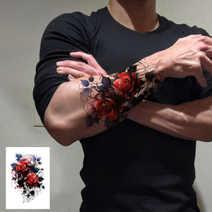 Pegatinas de tatuaje de brazo de flor pequeña <span class=keywords><strong>para</strong></span> <span class=keywords><strong>hombres</strong></span> y mujeres pegatinas de tatuaje personalizadas <span class=keywords><strong>para</strong></span> adultos a prueba de agua - Product Image 1