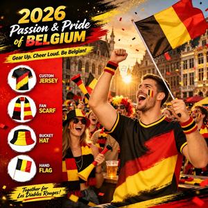 Regalos para Fanáticos de Bares Deportivos con Conjunto de Bufanda, Gorro y Bandera con Diseño de Camiseta para Fiestas de Fútbol, Promociones de Pub, Eventos Deportivos - Product Image 1