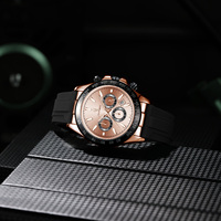 Montre sport pour homme Gohuos 59818, affichage de la date, bracelet en silicone, aiguilles lumineuses, montre-bracelet décontractée pour affaires, Relogio Masculino, cadeau pour homme