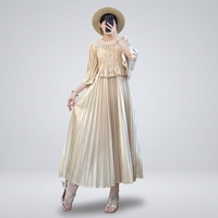Robe plissée décontractée grande taille style Miyake longue pour femme, nouvelle collection été 2026, livraison rapide