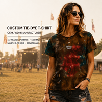 Produsen Kaos Tie Dye Custom OEM ODM Label Pribadi Pemasok Kaos Katun Grafis untuk Merek & Pengecer Streetwear