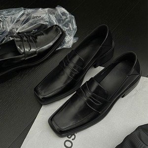 Mocasines Retro Británicos de Cuero Genuino, Zapatos de Tacón Cuadrado con Punta Cuadrada para Mujer, Ideales para la Oficina y el Trabajo - Product Image 4