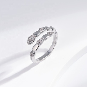 wholesale plata 925 sterling <b>silver</b> zircon fashion <b>ring</b> 2026 ladies open <b>adjustable</b> gold plated hip hop snake finger <b>rings</b> - Product Image 5