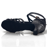Sepatu Dansa Ballroom/Latin untuk Anak Perempuan, Bagian Atas Mikrofiber, Sol Kulit Sapi, Lapisan Suedette, Hak 4.5cm, untuk Pertunjukan Panggung