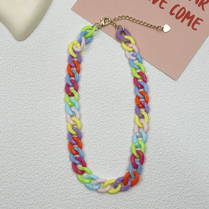 Wholesale Candy Color Matte Plastic Acrylic <strong>Chain</strong> Choker <strong>for</strong> <strong>Dog</strong> Cat <strong>Collars</strong> - Product Image 2