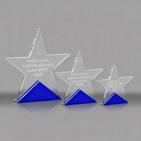 Trophée étoile en cristal de haute qualité au design noble et populaire pour cadeau d'affaires