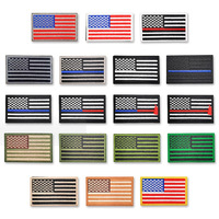 Patch brodé à boucle auto-agrippante drapeau américain en polyester, badge rectangulaire pour vêtements, sacs à dos, chapeaux, décoration DIY