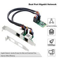 Tarjeta Ethernet Dual Gigabit Lekuo M.2 B+M Key RTL8111H PCIe X1 Interna con Cable para PC Industrial y Sistemas NAS Integrados en Stock