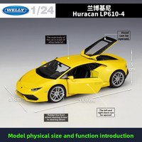 Welly 1:24 Huracan LP610-4, Vehículo de Juguete de Metal Fundido a Presión, Modelo de Auto de Aleación para Coleccionistas, Regalo, Venta al Por Mayor