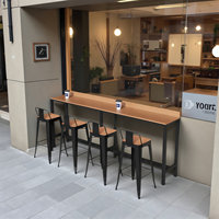 Ensemble table et chaises de bar nordiques en métal pour extérieur, table longue de terrasse, anti-corrosion, résistant aux intempéries, pour café, tabourets hauts, projets personnalisables