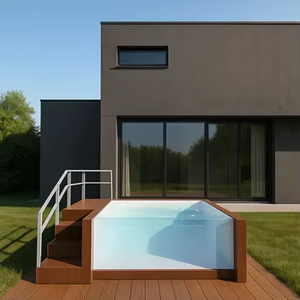 Plus grande qualité belle classe hors sol petite taille acrylique bois Wpc plongeant Spa carreaux de mosaïque fournitures de piscine - Product Image 6