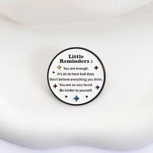 Little Reminders Zinc Alloy Casting Enamel Pin Inspirational Saying <strong>You</strong> Are Enough <strong>Be</strong> Kinder Yourself Brooches Chinese New Year - Product Image 2