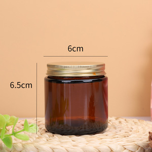 <span class=keywords><strong>2023</strong></span> Bougie en verre brun ambré givré 100g avec couvercle en bambou Bouchon en aluminium recyclable - Product Image 3