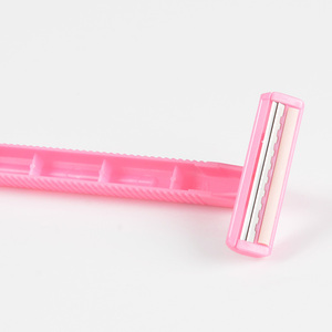 Max nhà máy sản xuất màu hồng polybag gói thép không gỉ 2 đôi Dao Cạo Lưỡi nhựa xử lý phụ nữ nữ dao cạo - Product Image 3
