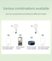 Adaptateur de prise d'ampoule LED RF intelligent E26/E27 Support de lampe Alexa Commande vocale Smart Life App Control Smart Home Commutateur IP66