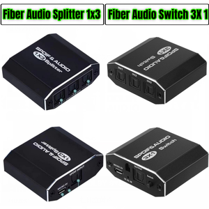 Divisor de <span class=keywords><strong>Audio</strong></span> Óptico <span class=keywords><strong>Digital</strong></span> SPDIF Toslink 1 Entrada 3 Salidas 1x3 con Cable Óptico para Dolby <span class=keywords><strong>Digital</strong></span> DTS 5.1 PCM LPCM - Product Image 1