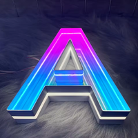 Letrero Publicitario Personalizado con Letras de Espejo Infinito LED 3D, Acrílico Multicapa, Impermeable, DC 12V, Color y Forma Personalizables, Comercial
