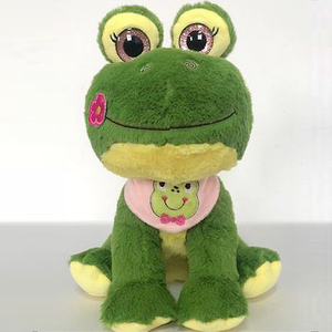 Juguetes de peluche de rana de diferentes animales hechos en fábrica, juguetes de peluche de <span class=keywords><strong>ojos</strong></span> <span class=keywords><strong>brillantes</strong></span> de hipopótamo de tela personalizados para niños, juguetes de peluche de animales bonitos - Product Image 2