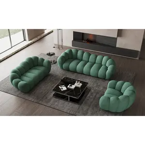 Cheap fashion european style corduroy fabric couch sofa set furniture living room green fabric sofa lounge