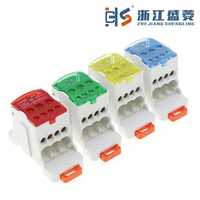 Bloque de terminales unipolar UKK 80A para riel DIN, conector de distribución de energía, conexión por tornillo de 5-10 mm², para armario eléctrico 21-30