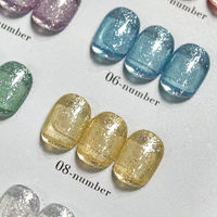 MIMAGPIE Série Glitter 10 Couleurs Vernis à Ongles Gel Scintillant Effet Pailleté Soak Off LED Nail Art Gel Manucure Salon