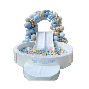 Zona de juegos infantil comercial, área de juegos portátil, zona de juegos interior suave, <span class=keywords><strong>casa</strong></span> inflable blanca con tobogán y piscina de pelotas - Product Image 1