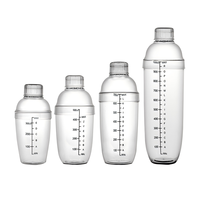 Botol Shaker Teh Susu Bahan PC Ramah Lingkungan Premium, Set Gelas Shaker Pengukur Es Lemon Resin Bening 700/1000ml