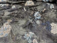 Tissu jacquard tissé en viscose imprimé tie-dye, brodé de perles, séchage rapide, nouveau design, vente en gros, textile personnalisé pour robes Abaya