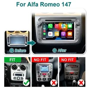 Apple Carplay Car Radio for Alfa Romeo Mito 2008 - 2013 <strong>Android</strong> 13 FM RDS GPS Navigation Wifi 4G LTE IPS Touch Screen Multimedia - Product Image 3