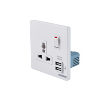 Prise Standard universelle populaire, interrupteur mural électrique avec Port USB et voyant lumineux pour la maison