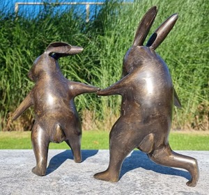 รูปปั้นกระต่ายสีบรอนซ์ในสวนทำด้วยมือวัตถุกระต่ายแข็ง & โชว์ชิ้นสไตล์วินเทจขนาดใหญ่ในราคาที่ดีที่สุด - Product Image 5