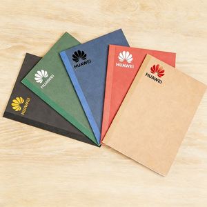 Carnet vintage personnalisé format A5 avec couverture en papier kraft, logo, couverture rigide, agenda, journal, bloc-notes, bloc-notes personnalisable pas cher - Product Image 2
