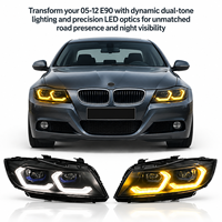 Ensemble de phares modifiés, DRL LED bicolore, lentille LED, clignotant séquentiel pour BMW Série 3 E90 2005-2012