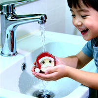 Savon Solide Transparent Fait Main pour Enfants Noël Père Noël – Savon de Bain Naturel à Marque Privée Forme Personnalisée – Vente Directe Professionnelle