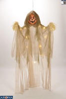 AROMA Décoration d'Halloween en forme de bonhomme citrouille lumineux suspendu de 51 pouces pour la décoration intérieure et extérieure d'Halloween