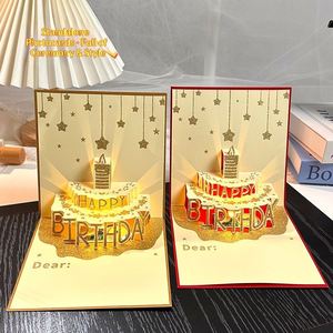 <b>Birthday</b> Stereo Music 3D Pop-Up Greeting Card Paper Cake Gift <b>Box</b> Creative Envelope Blessing Message Foreign Trade Wholesale - Product Image 2