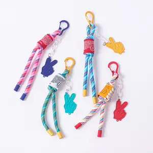 LatestPolyester couleur corde noeud porte-clés téléphone portable suspendu corde porte-clés créatif voiture porte-clés décoration pour sacs vêtements