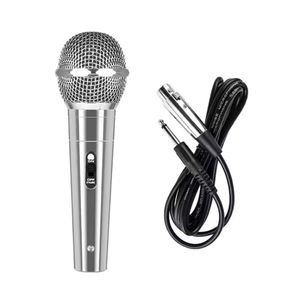 Micrófono Dinámico Inalámbrico para Sistema de Audio KTV en Casa, Amplificador de Potencia, Conferencias, Escenario, <span class=keywords><strong>Karaoke</strong></span> Clásico Plateado de Mano - Product Image 3