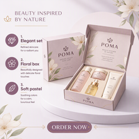 Boîte d'emballage cosmétique rose personnalisée avec logo, imprimé botanique, insert découpé, plateau, boîte cadeau pour soins de la peau, boîte d'expédition en gros