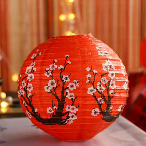 Faroles de Papel Colgantes Estilo Chino con Flor de Ciruelo/Loto, Farol Oriental para Exteriores para el Festival de Medio Otoño, Decoración de Año Nuevo - Product Image 2