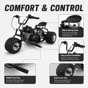 Kart de Montaña de 212cc, 4 Tiempos, a Gasolina, para Exteriores, Sube Escalones sin Esfuerzo, Kart de Carreras Todoterreno, Velocidad Máxima de 60 km/h, 200 kg - Product Image 4