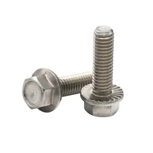 YH Hardware Sujetadores de 6mm Pernos de brida de cabeza hexagonal Acero 4,8/6,8/8,8/10,9/12,9 Din6921